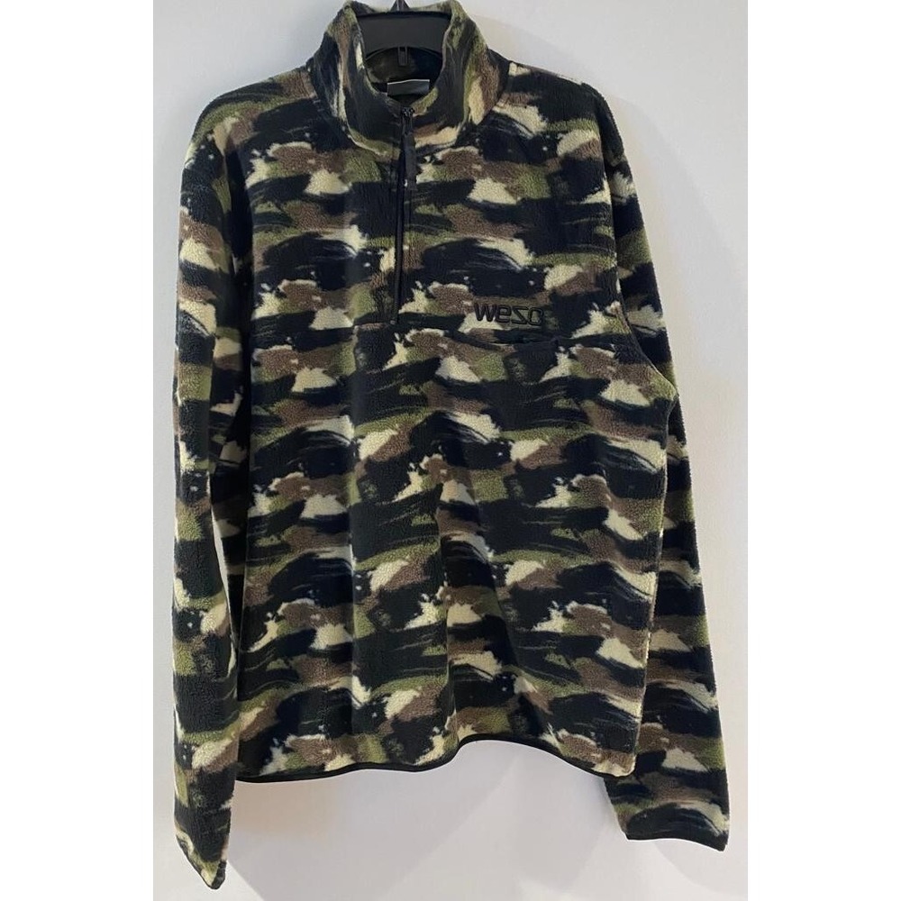 WESC Camo‎ Half Fleece Pullover Zipper For Unisex Men Size XXL Woman Size XXXL